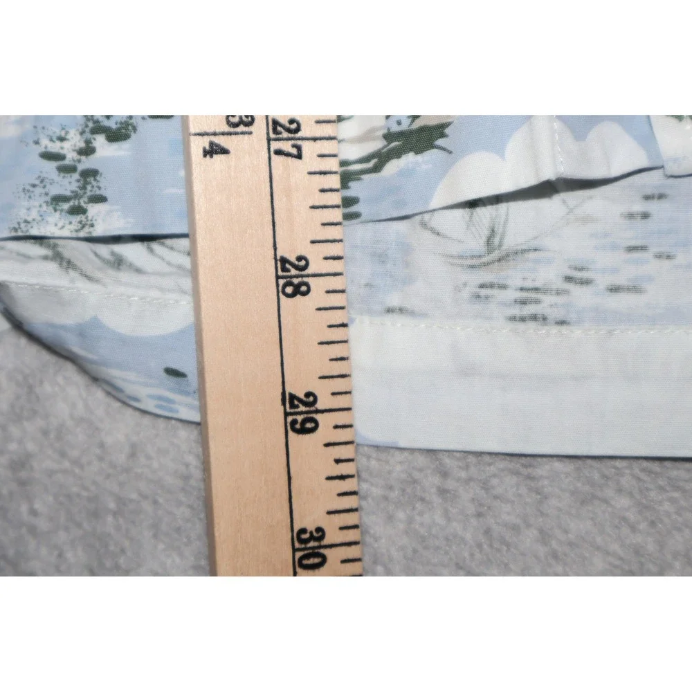 J Crew Button Down Shirt Mens XL Blue Palm Tree Island Print Hawaiian Cotton
